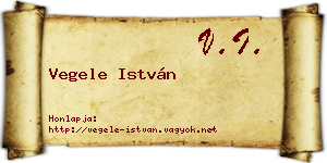 Vegele István névjegykártya